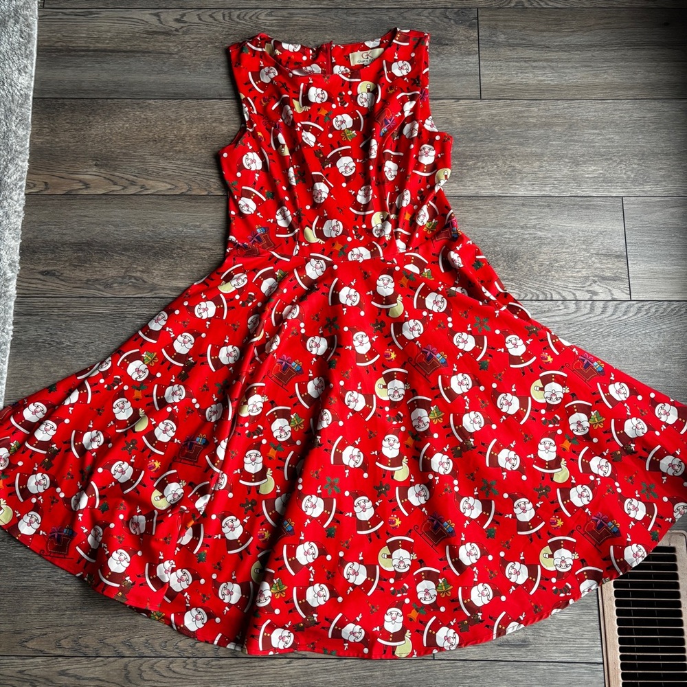 Grace Karin Sleeveless A-line Santa Christmas Dress Red Sz Medium